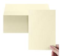 Geosar 100 Sheets Linen Cardstock 4 x 6 Invitation Cardstock Heavy Weight Printer Paper Cardstock 92lb 250GSM Card Stock for Printer Index Cards Cover Postcards Blank Flash Note Greeting(Pale Yellow)