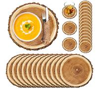 Geosar 200 Disposable Paper Placemats and Coasters Set Summer Hawaiian Luau Placemat with Coasters Outdoor Indoor for Greenery Jungle Dining Table Decoration Shower Birthday(Wood Grain)