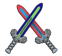 Geospace Geosword 21" Soft and Safe Foam Dueling Sword for Kids - 2 Pack Assorted Colors (Green and Red) Great Idea for Birthday Parties or Halloween Costums
