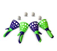 Geospace Original POP 'N CATCH Game 2-Pack (Set of 4 Launchers & 4 Balls) for Indoor or Outdoor Play - Great for Parties, Beach, Backyard & Rainy Day Fun for Kids & Adults