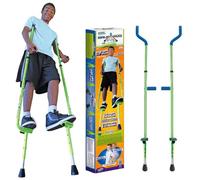 Geospace Original Walkaroo Xtreme Steel Balance Stilts with Height Adjustable Vert Lifters For Outdoor or Indoor Active Play & Exercise; For Adults & Kids up to 115 KG (Green)