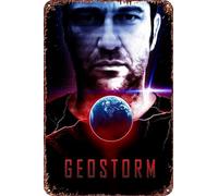 Geostorm Vintage Metal Tin Sign Movie Poster Wall Art Decor 8x12 Inch for Home Cafes Office Store Pubs Club Sign Gift