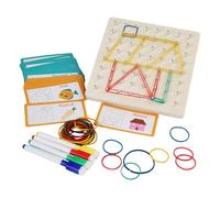 Geotboards for Classroom, With Rubber Bands, Shapes And Educational Toys - Geoboard Correspondence Games | For Kids, Girls, Preschool, Classroom, Game Room, Car, Home, Nursery