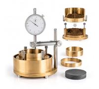 Geotechnical Soil Swelling Rate Tester with Dial Indicator, Heavy Brass Cohesive Clay Free Expansion Measuring Apparatus, 61.8mm (2.43in) Cutting Ring for Highway Project