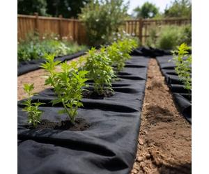 Geotextile membrane Black 1x150m Polyester fibre 150gsm Landscaping Drainage Pro