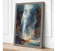 Geothermal Monument Dramatic Canvas Wall Art Print 30x20 Inch (76 x 51 cm)