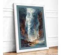 Geothermal Monument Dramatic Framed Wall Art Print A3 White | Ready to Hang, Premium Gi Paper, Fade-Resistant Inks, Securely Packaged, UK Made