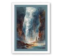 Geothermal Monument Dramatic Framed Wall Art Print A4 (29.7×21cm) White, Wall Decor for Living Room, Bedroom, Office & Home, Ready to Hang, Art Gift