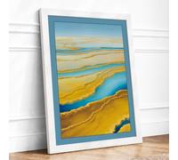Geothermal Rivers Framed Wall Art Print A1 White | Ready to Hang, Premium Gi Paper, Fade-Resistant Inks, Securely Packaged, UK Made