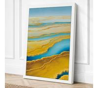 Geothermal Rivers Modern Canvas Wall Art Print 24x16 Inch | White