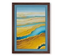 Geothermal Rivers Modern Framed Wall Art Print A2 (59.4×42cm) Walnut, Wall Decor for Living Room, Bedroom, Office & Home, Ready to Hang, Art Gift