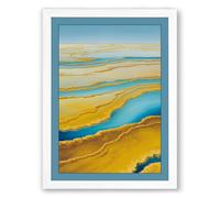 Geothermal Rivers Modern Framed Wall Art Print A2 (59.4×42cm) White, Wall Decor for Living Room, Bedroom, Office & Home, Ready to Hang, Art Gift