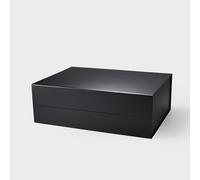Geoto 2 Packs 23.6x17.3x7.87in XXL Extra Large Magnetic Flap Gift Boxes,Luxury Big Collapsible Box for Present Packaging Wholesale (Black)