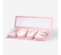 Geoto 21.1"x6"x2" Pink/Red/White Creative Valentine's Day Packaging Box, Idea LOVE Fillable Letter Shaped Gift Boxes (Pink with Window)