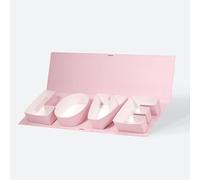 Geoto 21.1"x6"x2" Pink/Red/White Creative Valentine's Day Packaging Idea LOVE Fillable Letter Shaped Gift Boxes (Pink)