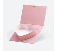 Geoto 8"x6"x2" Bulk Pink/Red/White/Black Single Heart Shaped Valentine's Day Treat Fillable Gift Packaging Box 1 Pack(Pink)