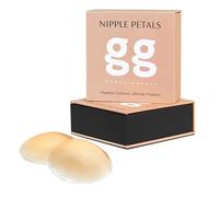 GEOUL GWANLI Women Silicone Nipple Covers 2 Pairs 8cm Breast Pasties Reusable Adhesive Invisible Silicone Cover for Backless Dress (Champagne)