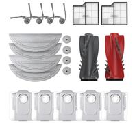 Geoviizon Accessories for Roborock Saros 10 Vacuum Cleaners, 1 Dual Main Brushes, 4 Side Brushes, 2 Filters, 4 Wipes, 4 Round Mops, 5 Dust Bags