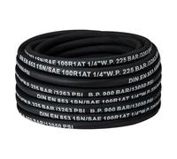 Geowaky Hydraulic Hose 1/4" x 100ft - 3263 PSI High Tensile Steel Wire Braid, Non-Skive Flexible Rubber Hose for Tractor & Excavator -40°C to +100°C