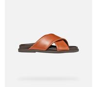 Geox Women's D ADELASH B Flat Sandal, Brick, 39 EU