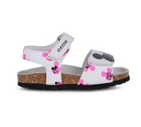 Geox Adriel Girl Children's Sandals in White Smooth Leather, White Fluofuchsia., 5 UK