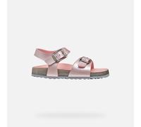 Geox J Adriel Girl I Sandal, Pink/Silver, 25 EU