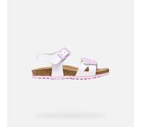 Geox J Adriel Girl A Sandal, White/Pink, 25 EU
