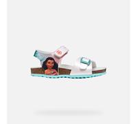Geox J Adriel Girl G Sandal, White/WATERSEA, 37 EU