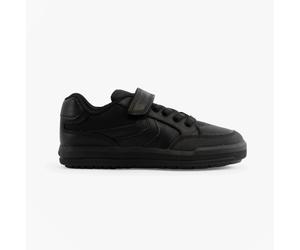 GEOX Arzach Boys Leather Touch Fasten Comfort Black School Shoes