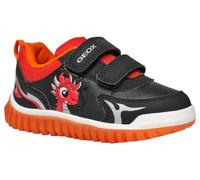 Geox Light Dragon 2v Black orange Kids trainers B465ZA-C0048 in a Plain Man-made and Textile in Size 26