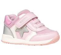 Geox B Rishon Girl A, 0-24 Girls' First Steps Shoes, Pink Silver B56, 7 UK