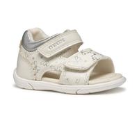 Geox Baby B Sandal ZAPITO Girl, White/Silver, 7 UK Child