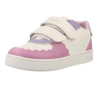 Geox Baby B ECLYPER Girl Sneaker, White/DK Pink, 7 UK Child