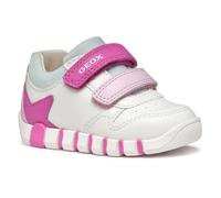 Geox Baby B IUPIDOO Girl A Sneaker, White/Fuchsia, 4.5 UK Child