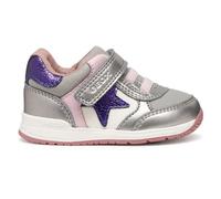 Geox Baby B RISHON Girl First Walker Shoe, DK Silver/Purple, 4.5 UK Child
