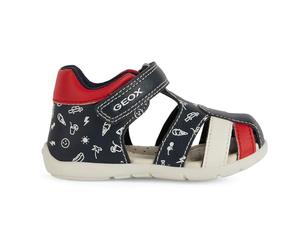 Geox Baby Boy's B Elthan C Getting Started, 0 Toddler, Navy red, 3 UK