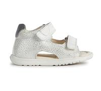 Geox Baby Girls' B Macchia Gir Sandal, Off White/Silver, 18 EU