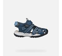 Geox J Borealis Boy B Sandal, Denim/Black, 24 EU