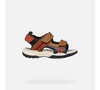 Geox J Borealis Boy A Sandal, LT Brown/Rust, 41 EU