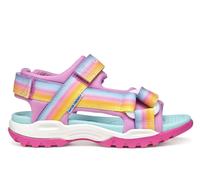 Geox Girl's J Borealis Girls Sandals - Dark Pink Multi Tex - Size: 1 (older)/F (Standard)