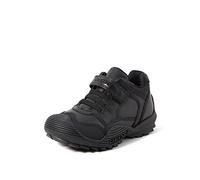 GEOX SAVAGE B Boys Leather Touch Fasten School Shoes Black - UK 3 / EUR 36