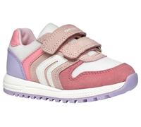Geox Alben 2v Rose pink Kids girls trainers B453ZA-C8W1Z in a Plain Leather and Textile in Size 27