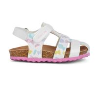 Geox Boy's B Chalki Girl Sandal, White Multi-Coloured, 4.5 UK Child