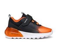 Geox Boys J Activart Illuminus Sneaker, Black Orange, 1 UK