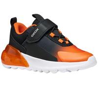 Geox Boys J Activart Illuminus Sneaker, Black Orange, 2 UK