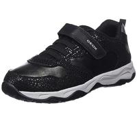 Geox J Calco Girl A Sneaker, Black Dk Silver, 7 UK Child