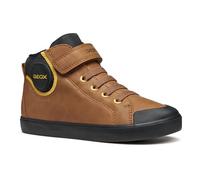 Geox Boys J Gisli Boy Sneaker, Brown Black, 12.5 UK