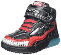 Geox Boys J Grayjay Boy D Sneakers, Black Red, 7.5 UK