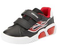 Geox Boy's J Illuminus Sneaker, Black Red, 12.5 UK