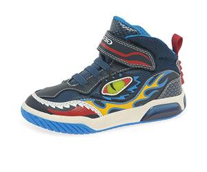 Geox Boy's J Inek Boy Sneakers, Navy Lt Blue, 11.5 UK